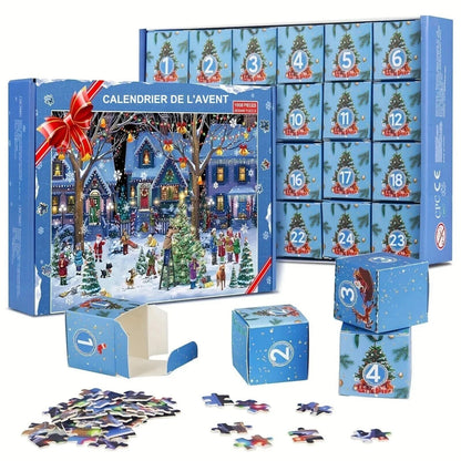 Puzzle Advent Calendar – Christmas village, 24 pieces