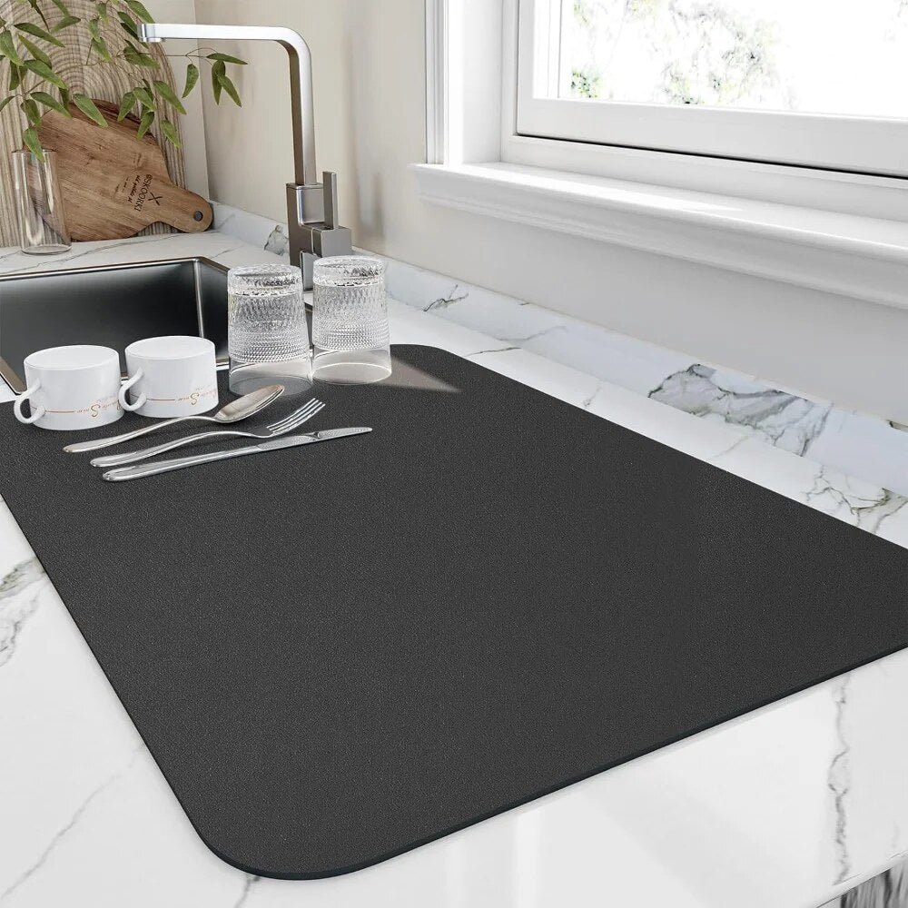Quick-Dry Dish Mat – three-layer absorbent kitchen design