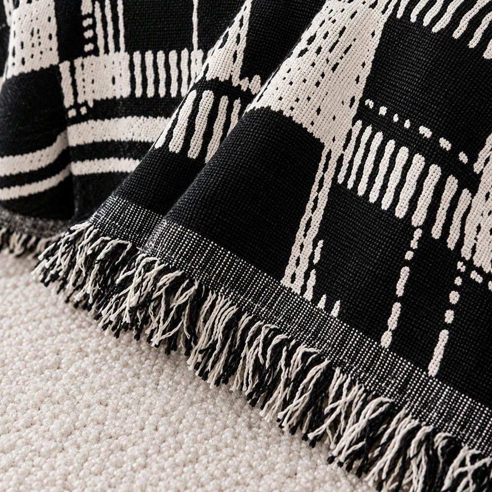 Reversible Chenille Throw – artistic brushstroke design