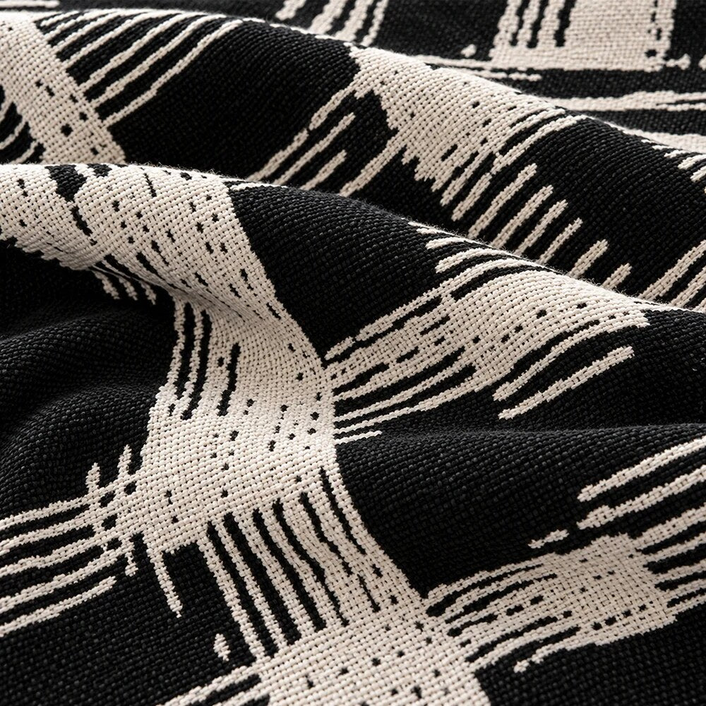 Reversible Chenille Throw – artistic brushstroke design
