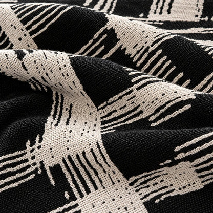 Reversible Chenille Throw – artistic brushstroke design