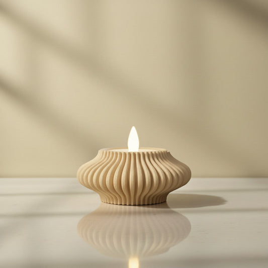 Ribbed Ceramic Tealight Holder