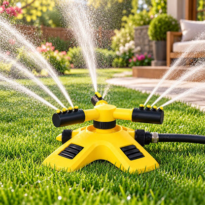 Rotating Sprinkler – 360° coverage, stable base, wide-area watering