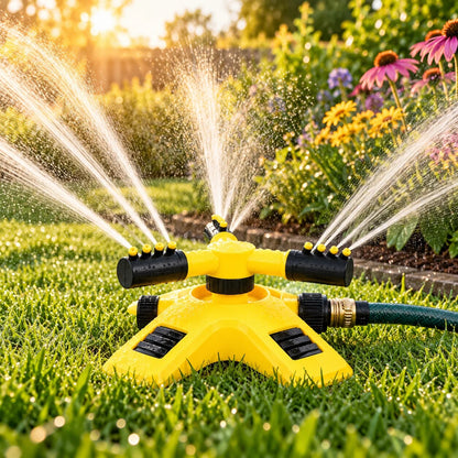 Rotating Sprinkler – 360° coverage, stable base, wide-area watering