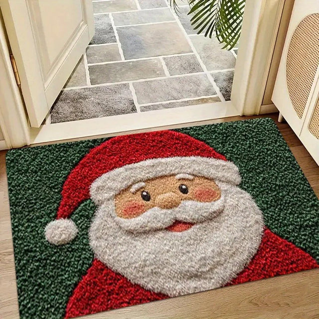 Santa Christmas Doormat – non-slip backing, for indoor or covered entrances