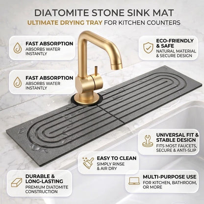 Sink Drying Mat – diatomite stone, quick water absorption