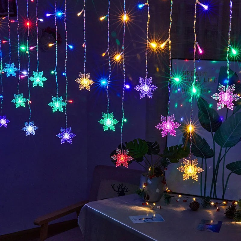 Snowflake or Icicle Curtain Lights