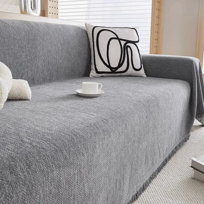 Sofa Cover – soft chenille, tassel trim, four sizes