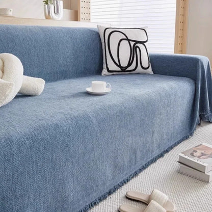 Sofa Cover – soft chenille, tassel trim, four sizes