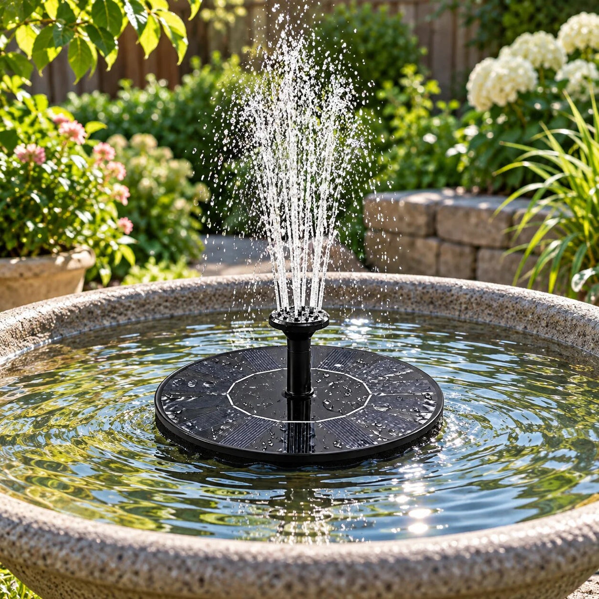 Solar Bird Bath Fountain – outdoor, sun-powered, low maintenance
