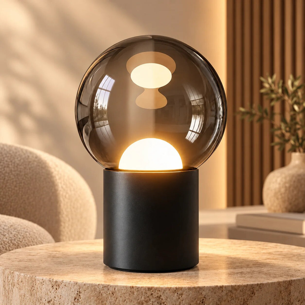 Table lamp – touch dimmer adjustable, warm LED tones, rechargeable battery