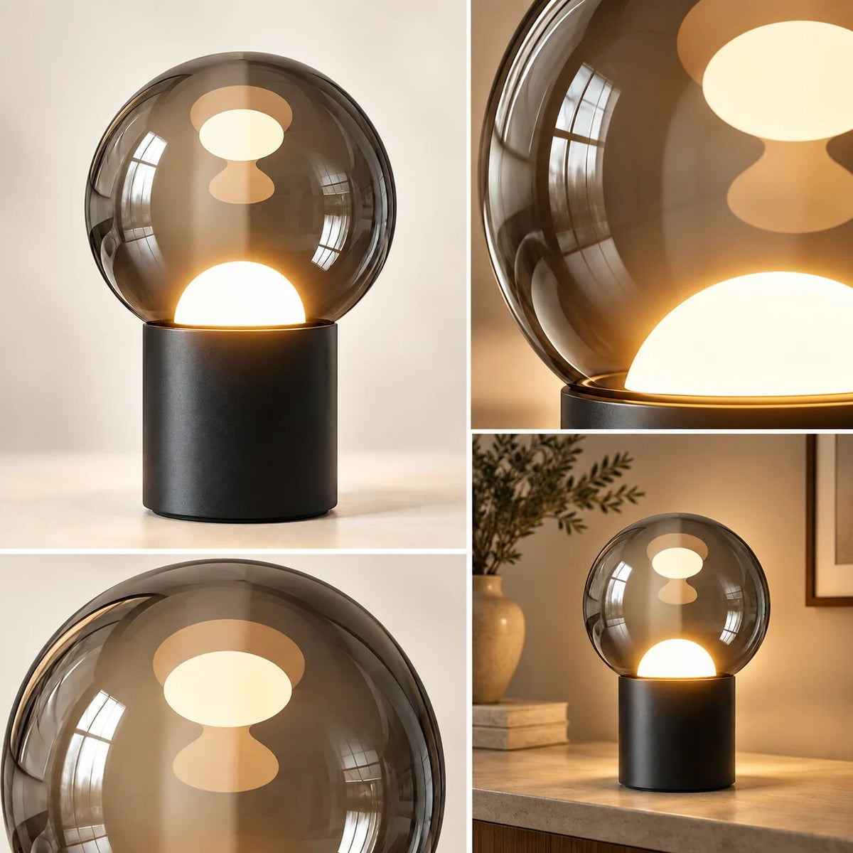 Table lamp – touch dimmer adjustable, warm LED tones, rechargeable battery