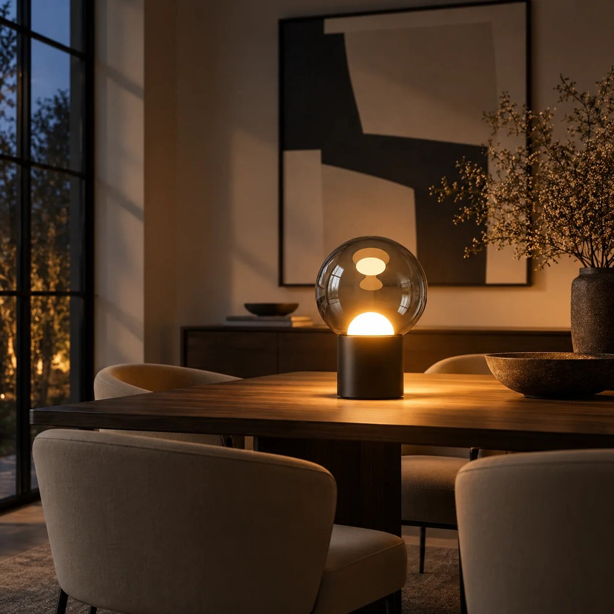 Table lamp – touch dimmer adjustable, warm LED tones, rechargeable battery