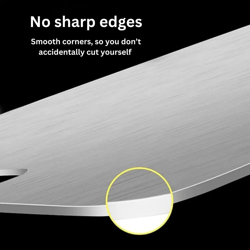 Titanium Cutting Board – medical-grade, non-porous, lightweight
