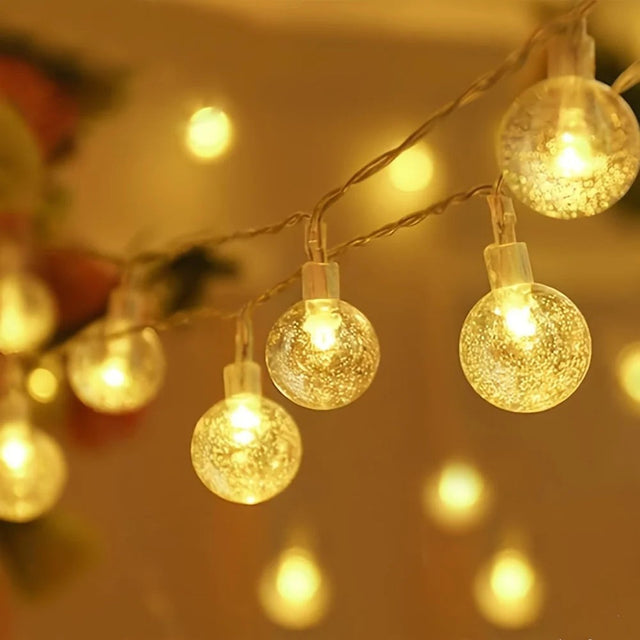 USB Crystal Ball Lights – faceted or matt LED globes, weatherproof, two lengths
