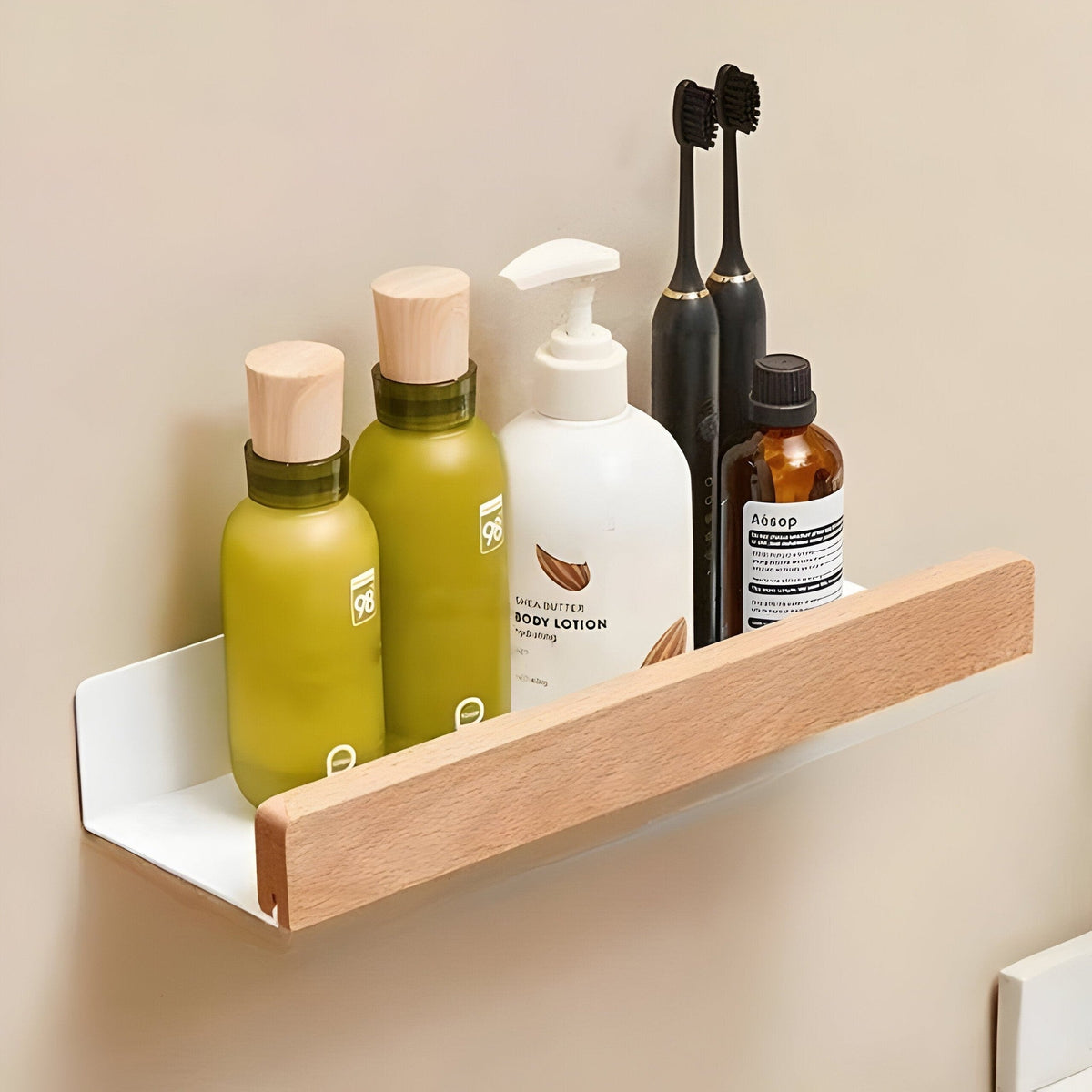 Wooden Bathroom Shelf