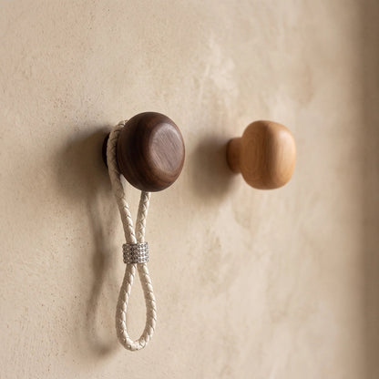 Wooden Wall Hooks Set – organic rounded shapes, four pieces