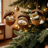 Woodland Animal Ornaments – acorn design, hand-painted details