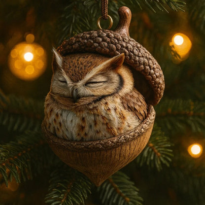Woodland Animal Ornaments – acorn design, hand-painted details
